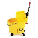 Cubo con prensa lateral y escurridor WaveBrake® 33,1 l, amarillo