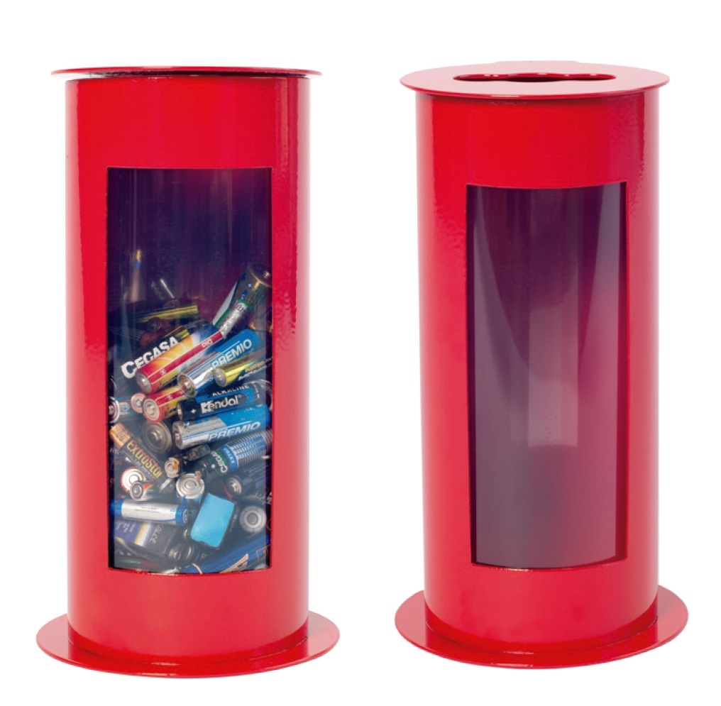 Contenedor Metálico Rojo para Pilas 3,5 L