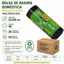Bolsa de basura domestica 52x58 negra galga 90 - 50 rollos