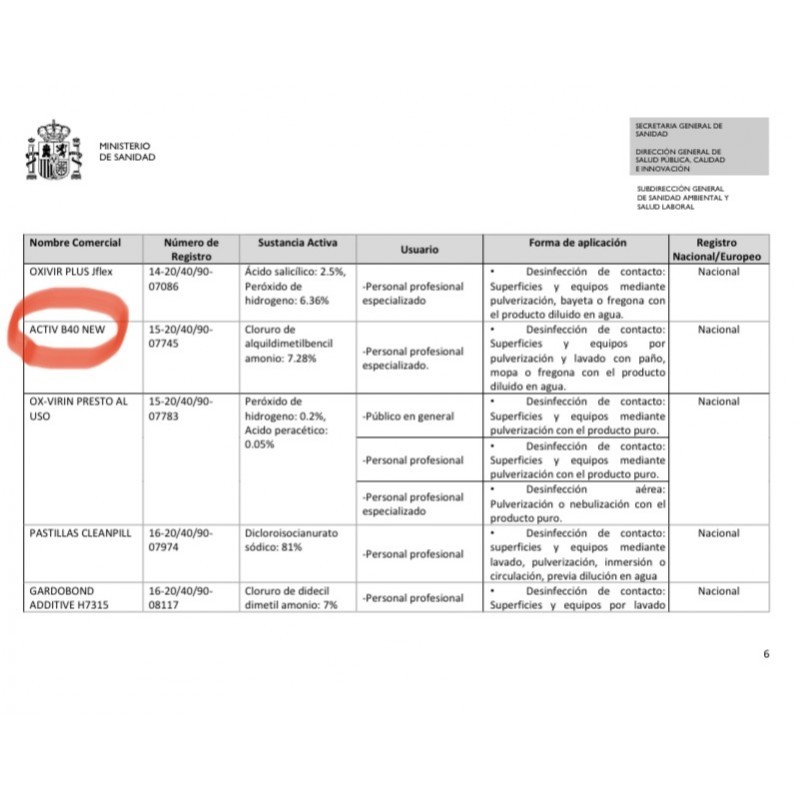 Desinfectante virucida bactericida fungicida de doble acción