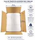Bobina Blanca de algodón cortada caja 5 kg