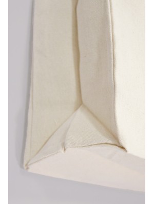Bolsas de algodón superior, horizontal con asas largas y fuelle de 10 cm de 220 gr