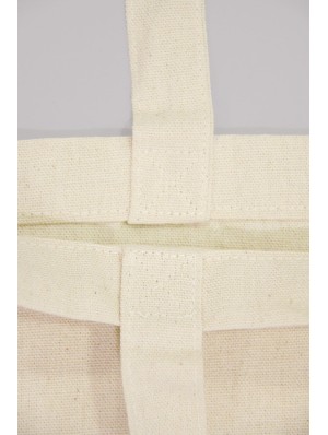 Bolsas de algodón superior, horizontal con asas largas y fuelle de 10 cm de 220 gr