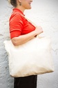 Bolsa de algodón con base de 12 cm y asas largas 48x36 cm de 150 gr