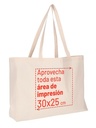 Bolsa de algodón con base de 12 cm y asas largas 48x36 cm de 150 gr