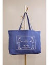 Bolsa de algodón con base de 12 cm y asas largas 48x36 cm de 150 gr