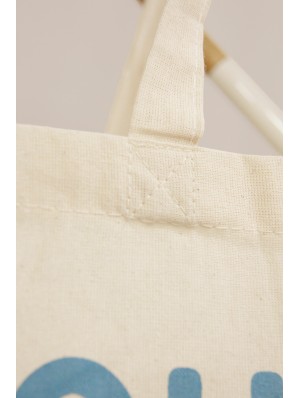 Bolsa de algodón con base de 12 cm y asas largas 48x36 cm de 150 gr