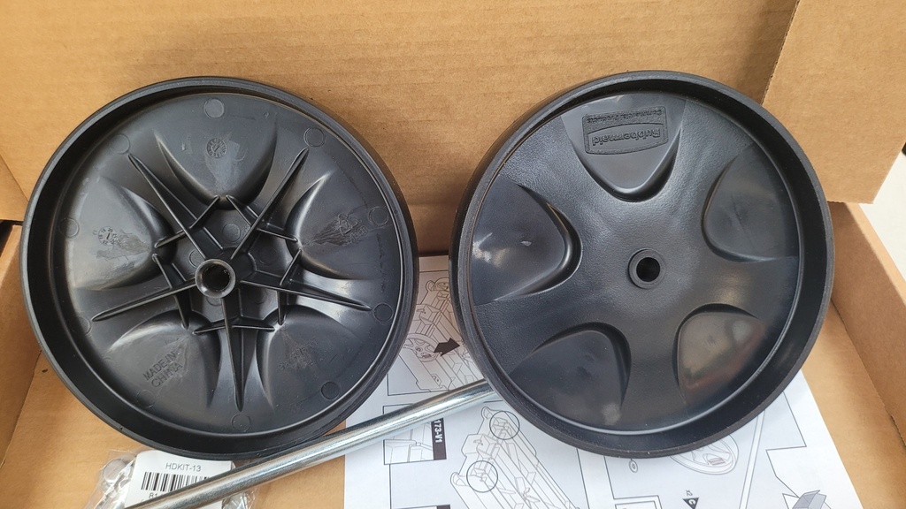 Conjunto de 2 Ruedas y Eje -1 20 Cm.para Carro de Limpieza Rubbermaid