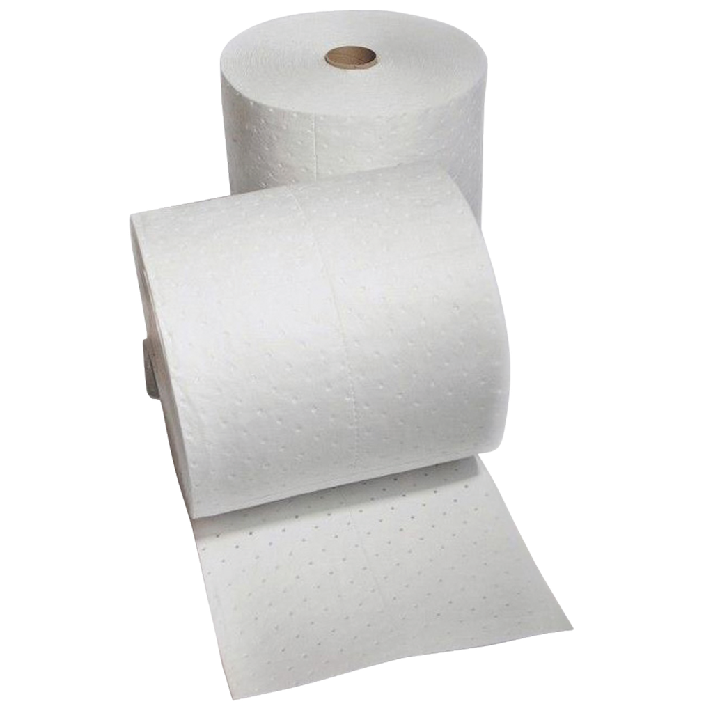 2 ROLLOS ABSORBENTES DE HIDROCARBUROS SIMPLE ESPESOR SIN CAPA DE REFUERZO, 41CM X 46M.