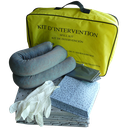 KIT ABSORBENTE UNIVERSAL DE 50 LITROS EN BOLSA AMARILLA.