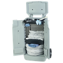 KIT ABSORBENTE UNIVERSAL DE 75 LITROS EN ARMARIO MÓVIL GRIS.