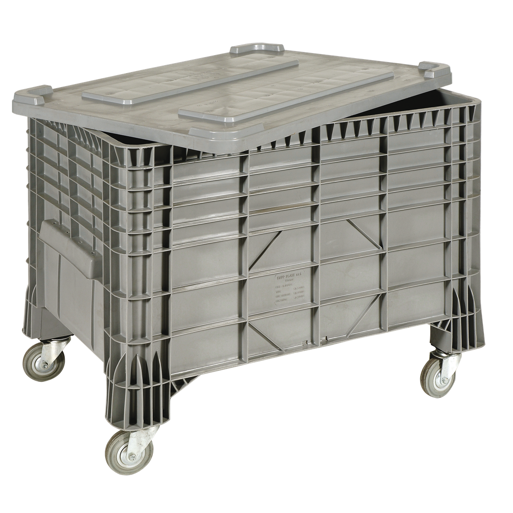 KIT ABSORBENTE UNIVERSAL DE 800 LITROS EN CAJA PALET MÓVIL GRIS.