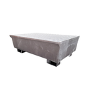 CUBETO DE RETENCIÓN DE ACERO GALVANIZADO DE 220L PARA 2 BIDONES, REJILLA GALVANIZADA.