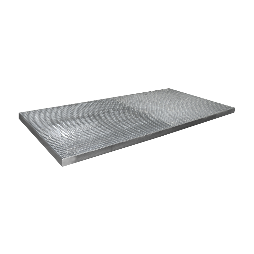 [031.582.25] PLATAFORMA DE RETENCIÓN DE ACERO GALVANIZADO PARA 8 BIDONES DE 172 LITROS.