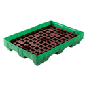 CUBETO DE RETENCIÓN DE POLIETILENO DE 150L TRANSPORTABLE LLENO.