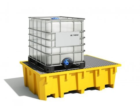 [739.686.82] CUBETO DE RETENCIÓN DE POLIETILENO DE 1260L CON SOPORTE DE TRASIEGO PARA 1 IBC.