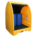 Box De Retención De Polietileno Amarillo Con Solapas De 485 Litros Para 4 Bidones.