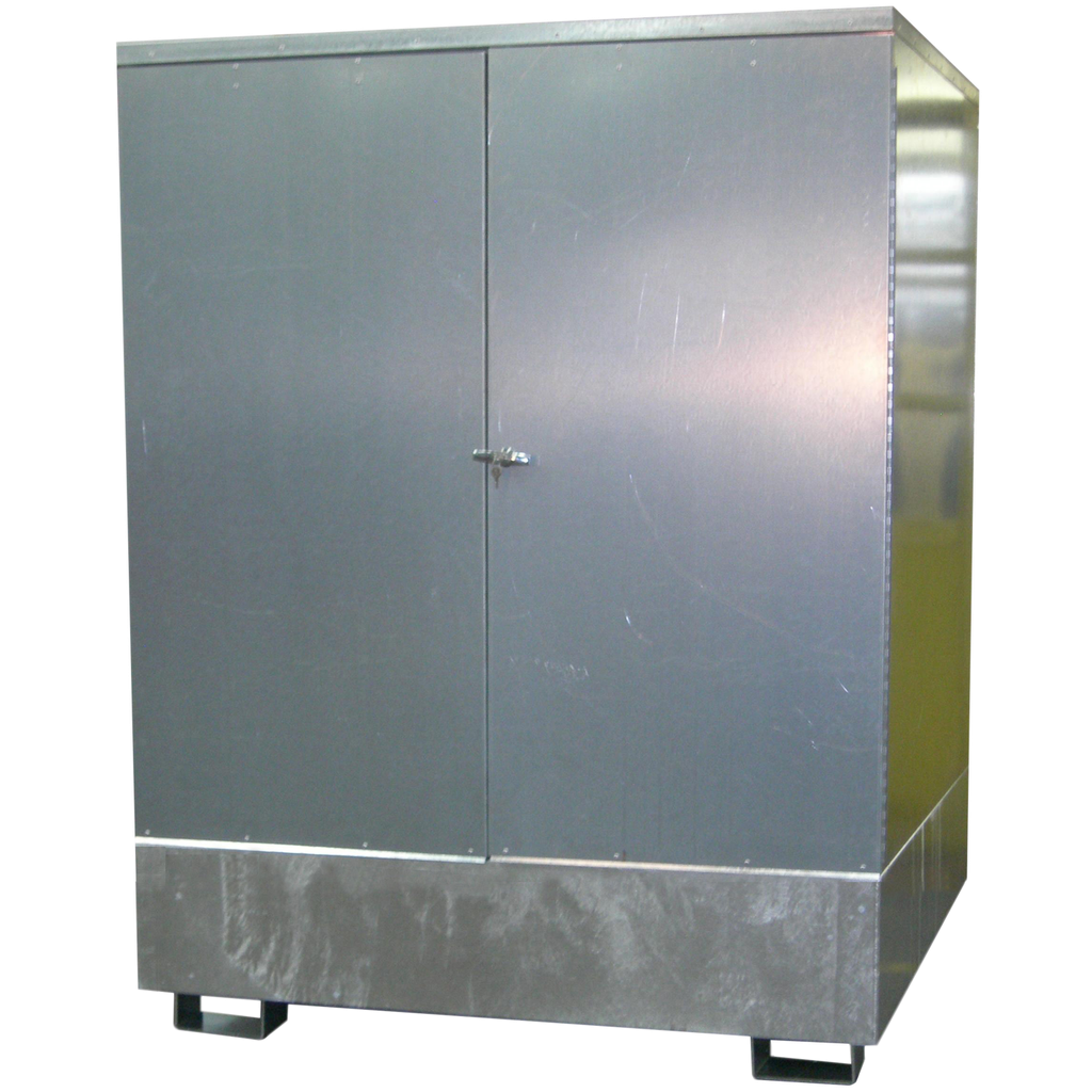 [041.326.25] ARMARIO EXTERIOR ACERO GALVANIZADO PARA 2 BIDONES