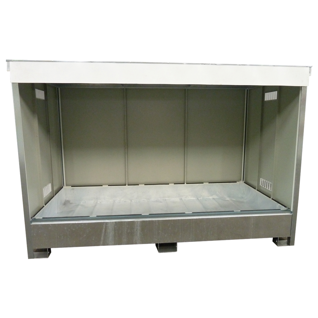 [047.317.83] CONTENEDOR SIN PUERTA DE 1 NIVEL PARA 2 IBC, REVESTIMIENTO DE PE.