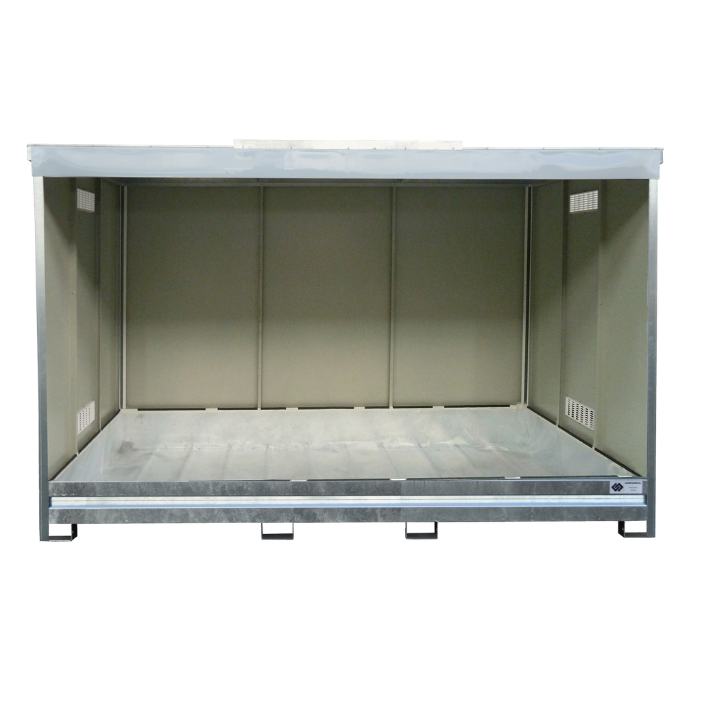 [047.380.96] Contenedor Sin Puerta Con 1 Nivel Grande Para 3 Ibc, Recubierto De Pe.
