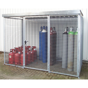 JAULA DE MALLA PARA 16 BOTELLAS DE GAS CON TECHO CON 1 PUERTA.