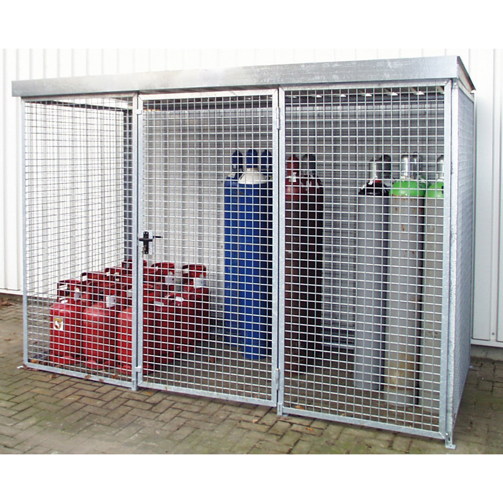 [022.240.08] Jaula De Rejilla Para 78 Botellas De Gas Con Techo Con 1 Puerta.