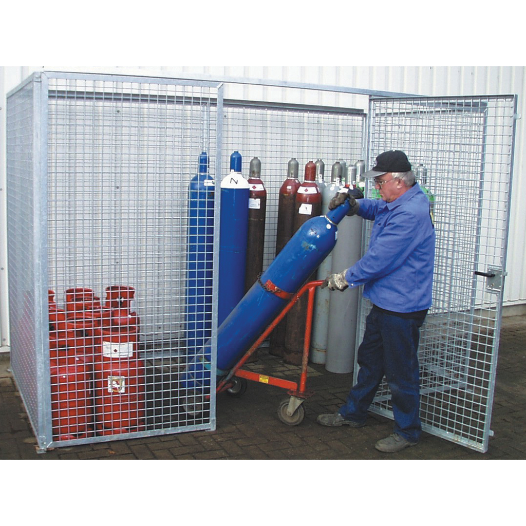 [031.589.89] Jaula De Rejilla Para 48 Botellas De Gas Sin Techo Con 1 Puerta