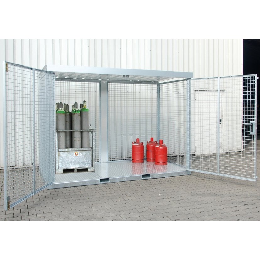 [751.406.54] JAULA DE REJILLA PARA 78 BOTELLAS DE GAS MONOBLOQUE CON SUELO DE CHAPA.