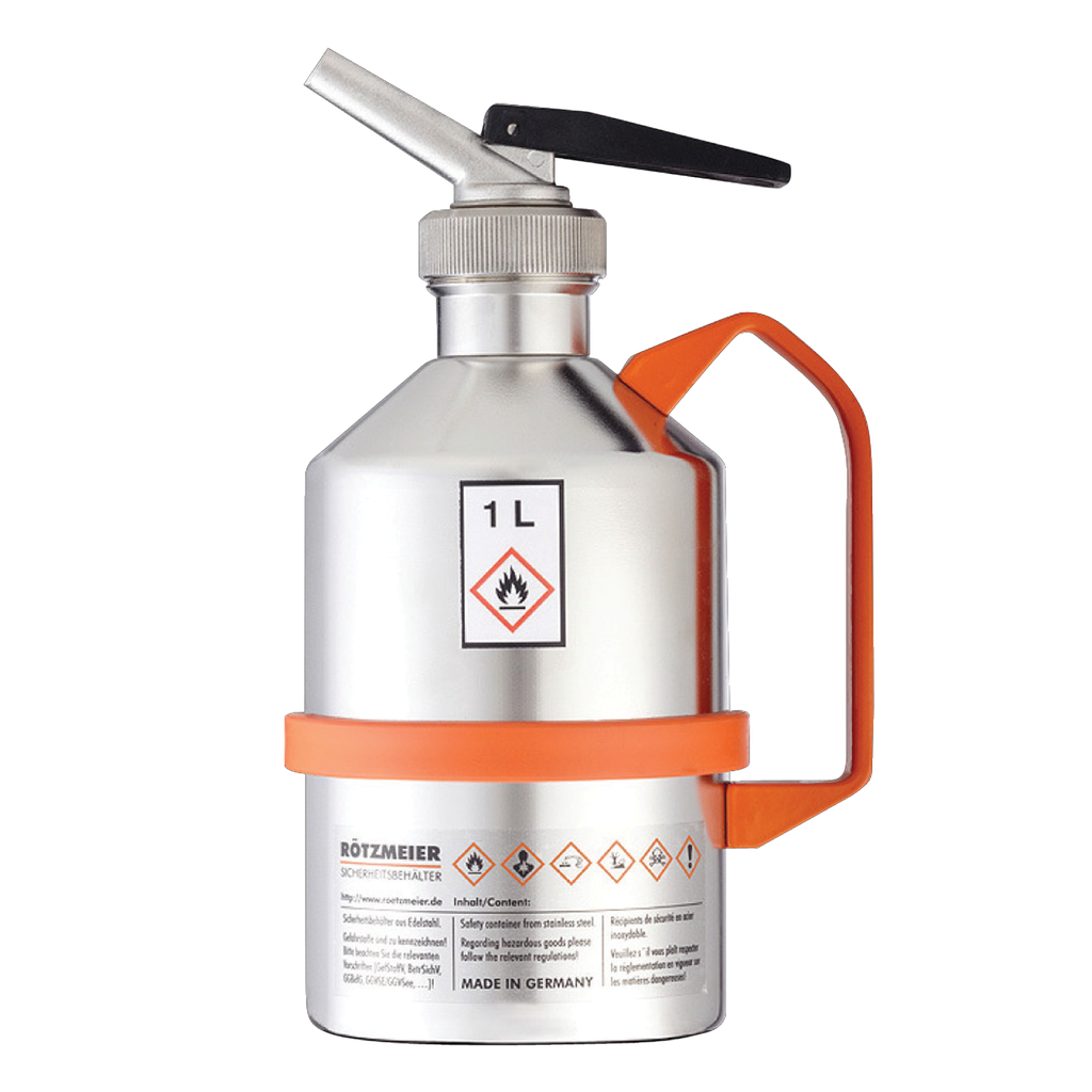 BIDÓN DE SEGURIDAD CON GRIFO PARA LÍQUIDOS INFLAMABLES Y EXPLOSIVOS, 1 L.