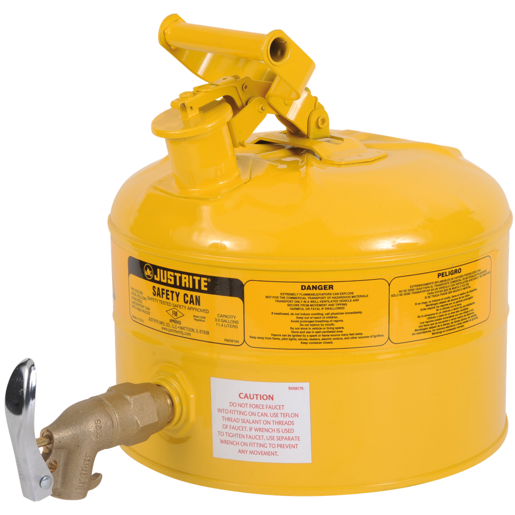 [031.048.25] BIDÓN DE SEGURIDAD CON GRIFO DE GRAN CAUDAL PARA LÍQUIDOS INFLAMABLES.