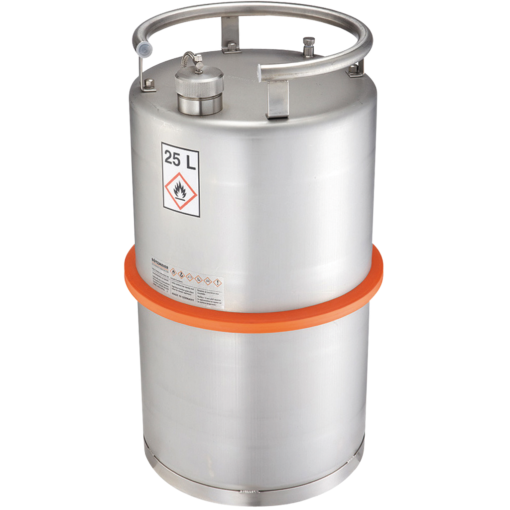 [032.963.11] BIDÓN DE TRANSPORTE DE ACERO INOXIDABLE CON ORIFICIO SUPERIOR PARA LÍQUIDOS INFLAMABLES.