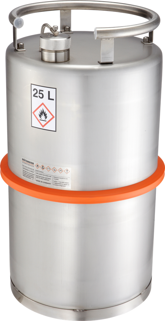 RECIPIENTECON VALVULA DE SEGURIDAD PARA LIQUIDOS DE 25 LITROS