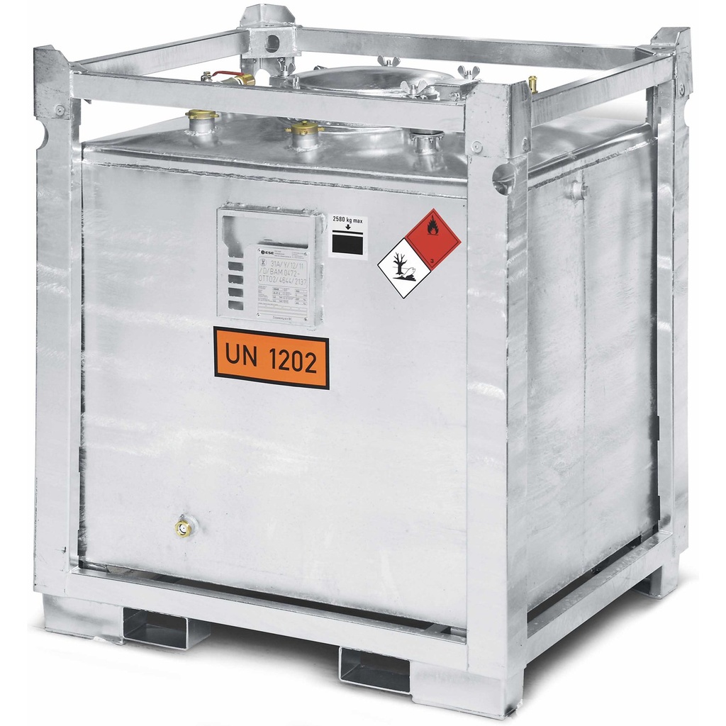 [297.096.20] DEPÓSITO DE TRANSPORTE DE DOBLE PARED DE ACERO GALVANIZADO ASF 1000L DW HC.