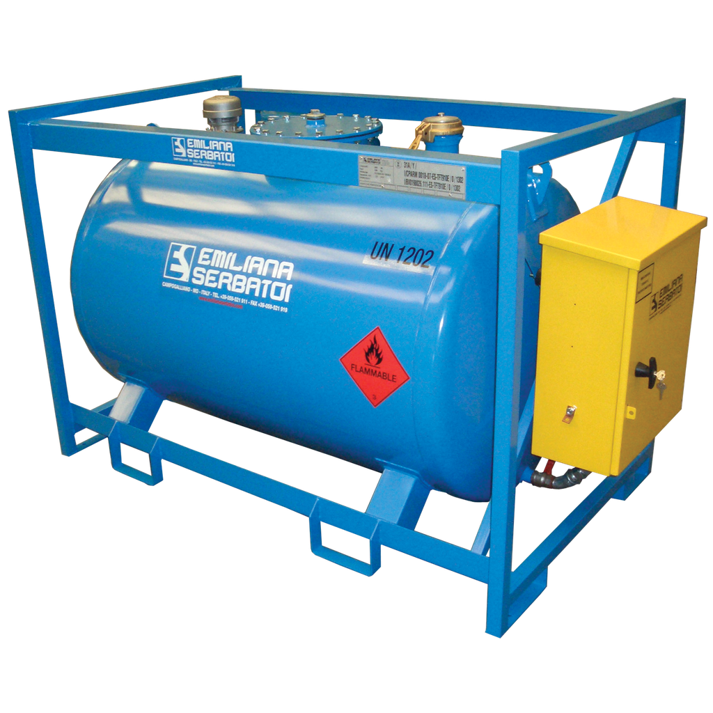 [025.439.90] DEPÓSITO DE TRANSPORTE DE GASÓLEO DE ACERO EQUIPADO CON 910 L.