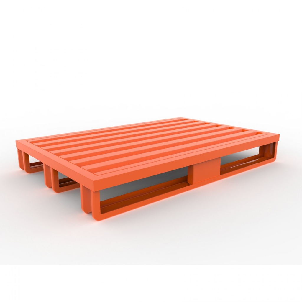 [885.709.52] Palet De Acero De 120 X 80 Cm Equipada Con 3 Patines De 2 Toneladas.