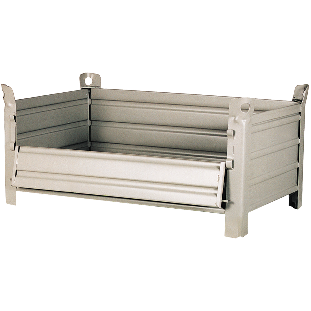 [043.075.01] CAJA-PALET METÁLICA CON TAPA ABATIBLE DE 1235 X 835 X 600 MM.