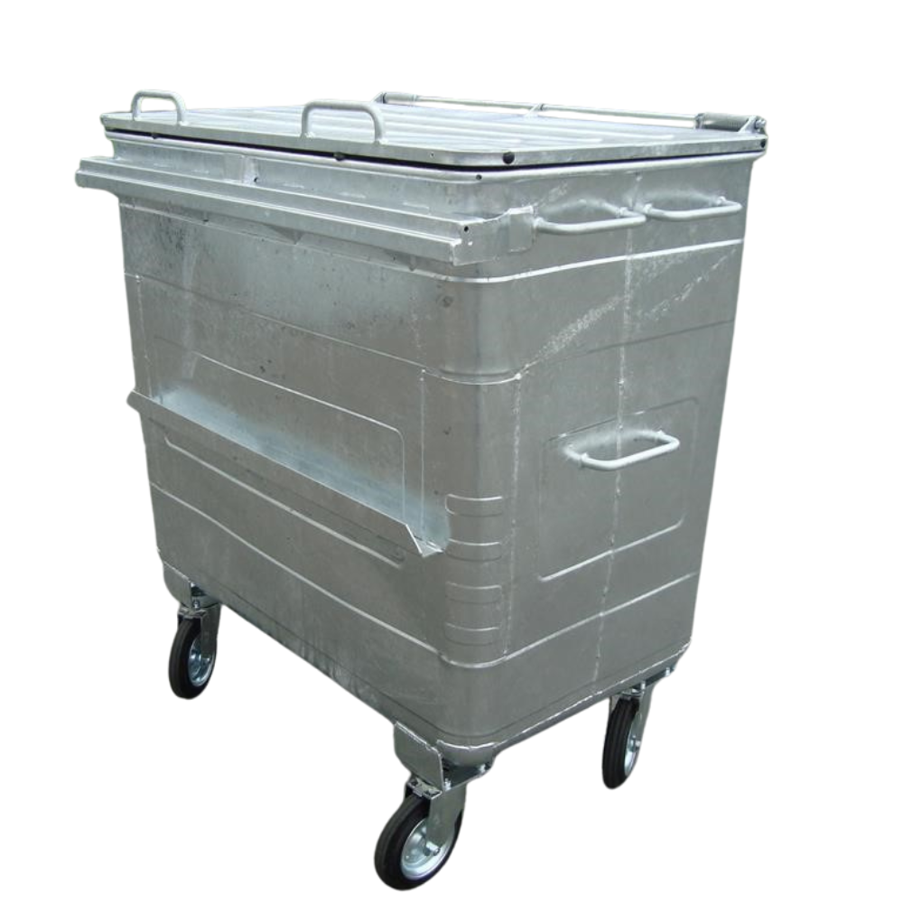 CONTENEDOR 770L EN ACERO GALVANIZADO CON RUEDAS