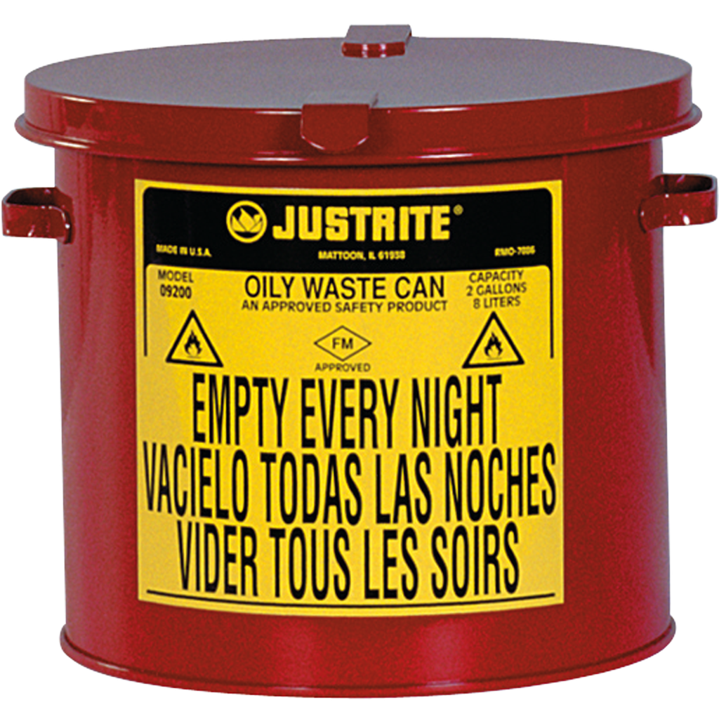 PAPELERA PARA RESIDUOS ACEITOSOS Y DISOLVENTES DE 8 LITROS.