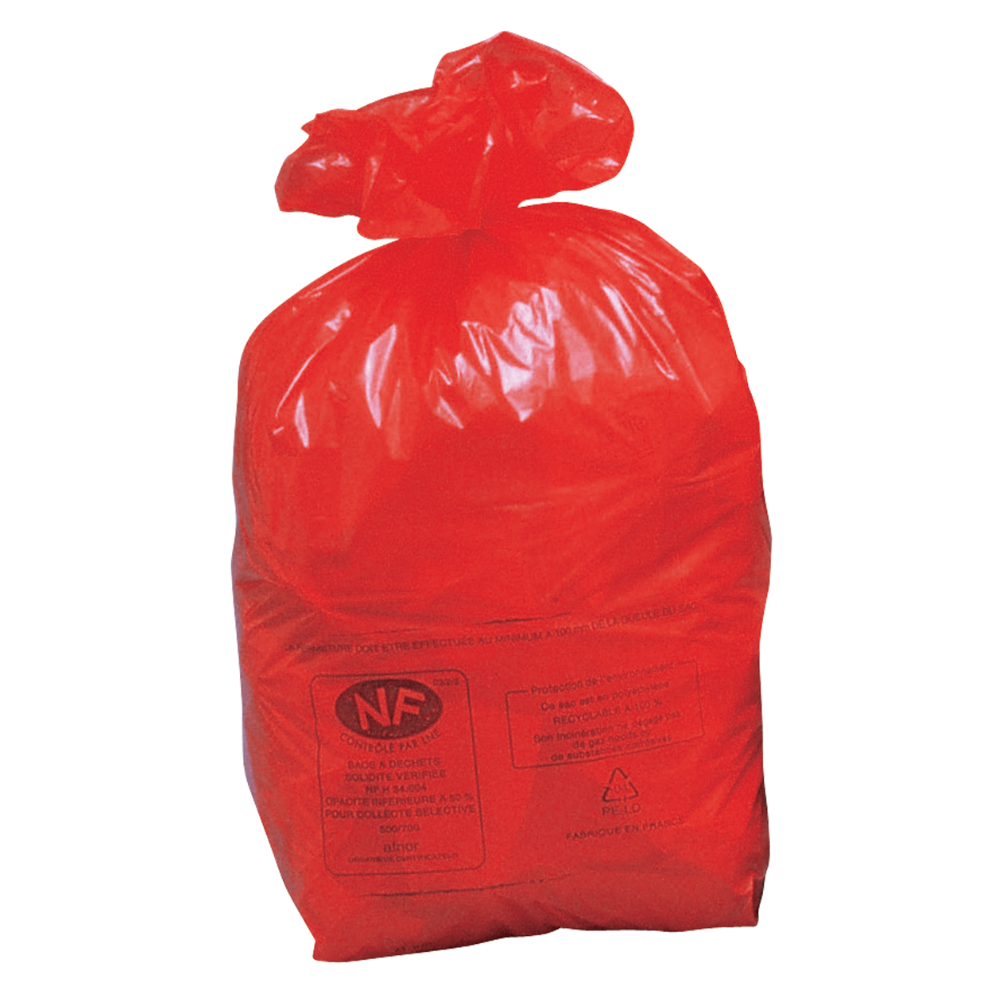 500 BOLSAS DE RECUPERACIÓN NF ROJAS, 50 L