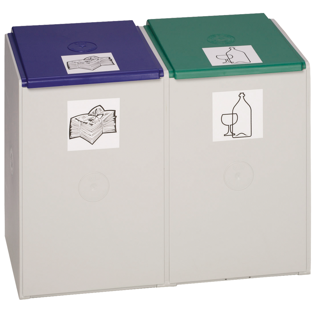 COLECTOR PLÁSTICO DE 2 MÓDULOS DE 40 L SIN TAPA.