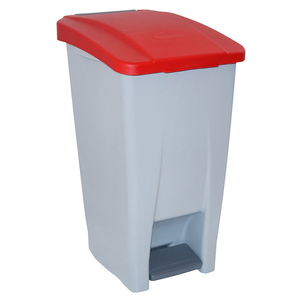 [624.011.03] CONTENEDOR CAPACIDAD 60L CON PEDAL CUERPO GRIS Y TAPA ROJA
