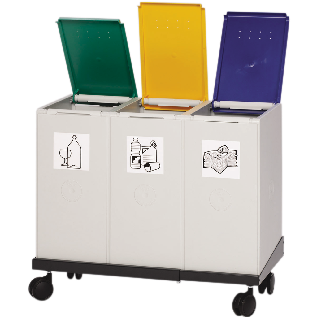 [KS143] COLECTOR DE PLÁSTICO DE 3 MÓDULOS DE 40 L SIN TAPA.
