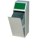 PAPELERA METÁLICA DE ALTA CALIDAD CON FRENTE BASCULANTE PARA RECOGIDA SELECTIVA, 69 L.
