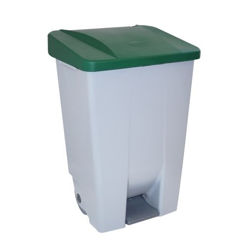 [624.011.07] Contenedor Capacidad 80L Con Pedal Cuerpo Gris Y Tapa Verde