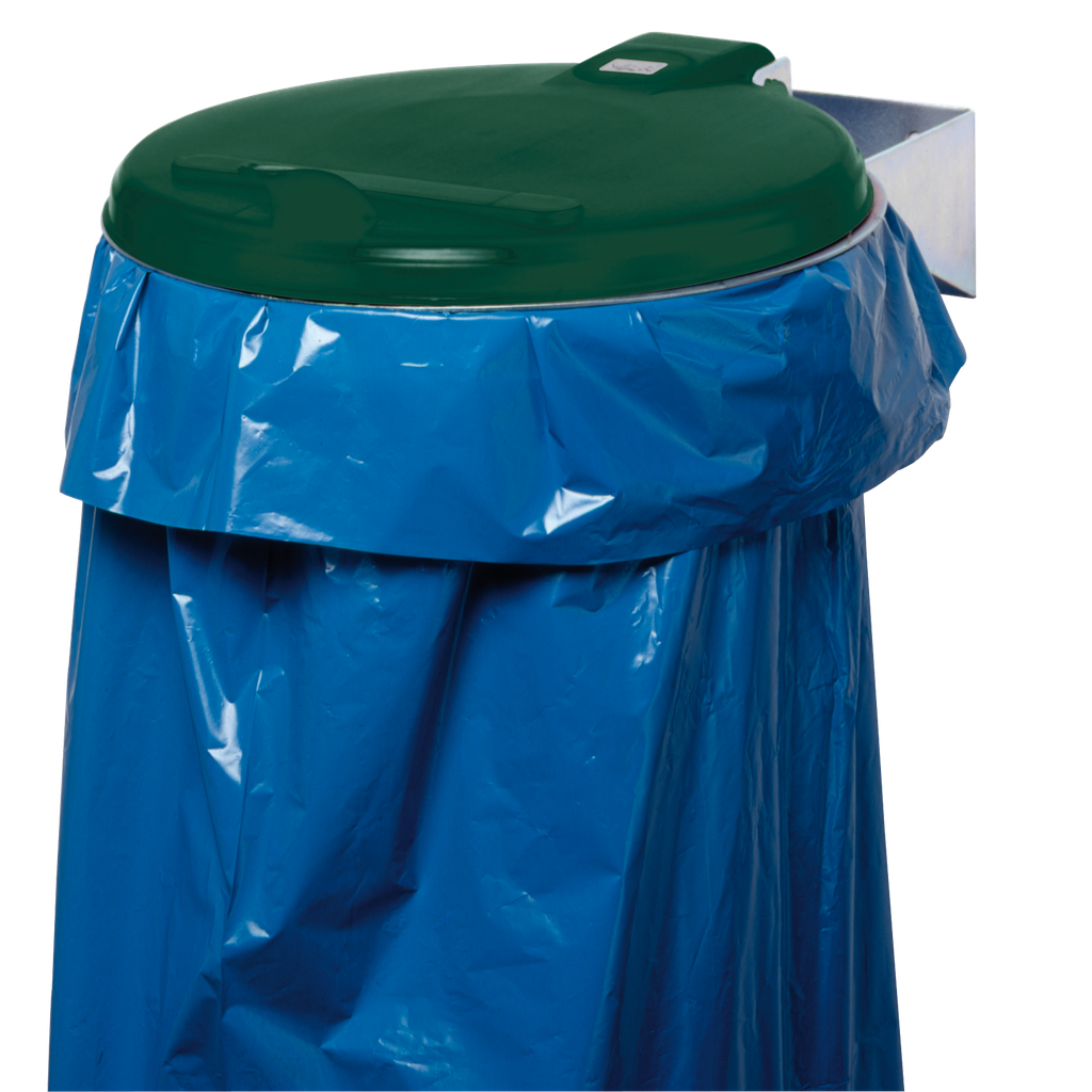 [031.052.71] Soporte Para Bolsas De Basura Mural Con Tapa De Plástico, 110 L.