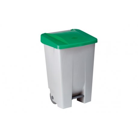 CONTENEDOR CAPACIDAD 60L CON PEDAL CUERPO GRIS Y TAPA VERDE