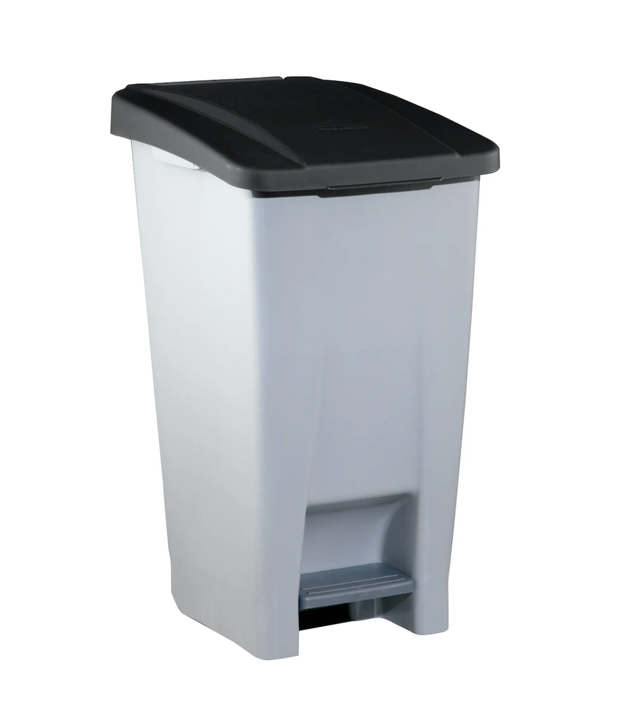 [624.011.02] Contenedor Capacidad 60L Con Pedal Cuerpo Gris Y Tapa Negra