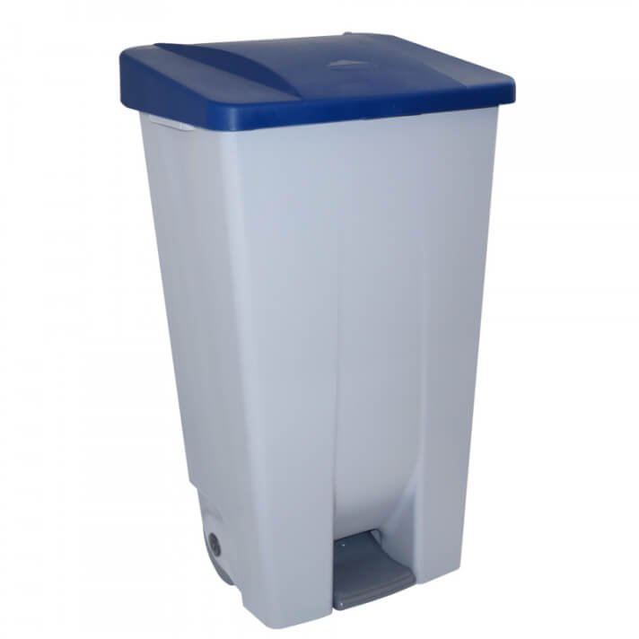 [624.011.05] Contenedor Capacidad 120L Con Pedal Cuerpo Gris Y Tapa Azul