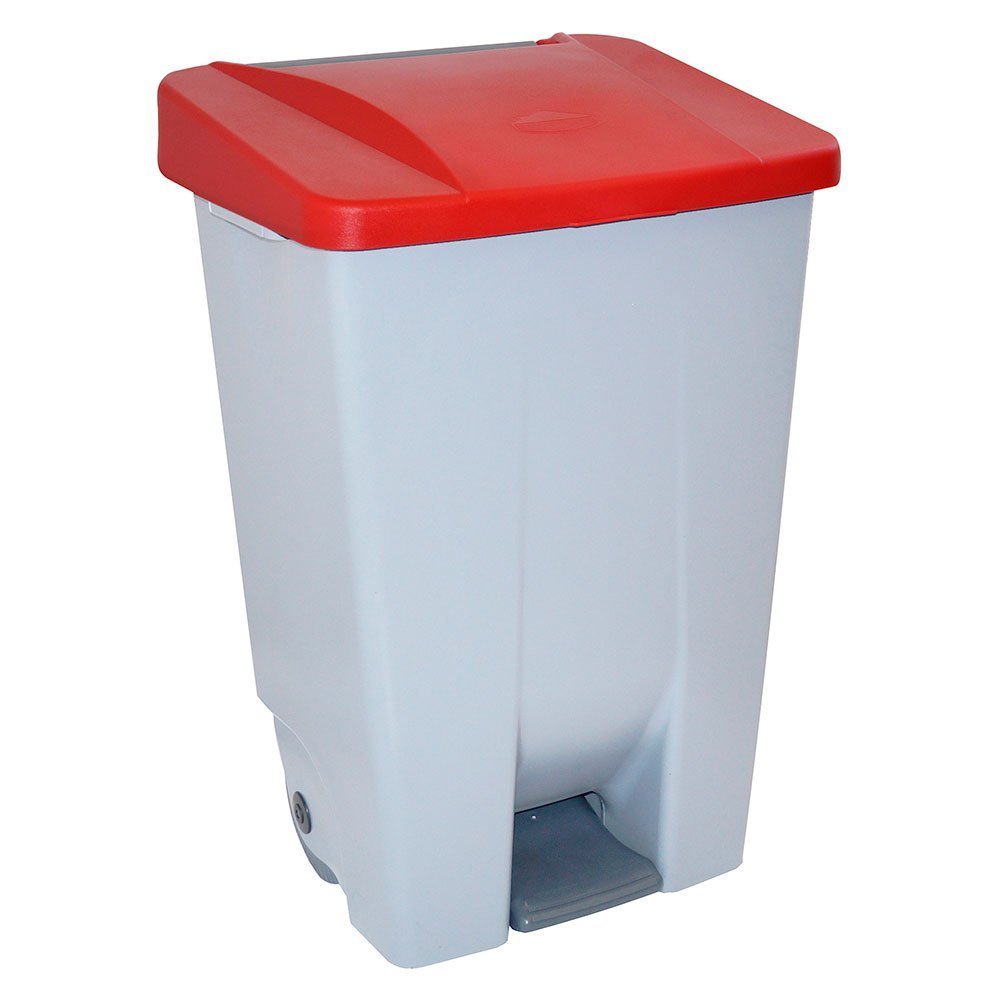 [624.011.06] Contenedor Capacidad 120L Con Pedal Cuerpo Gris Y Tapa Roja