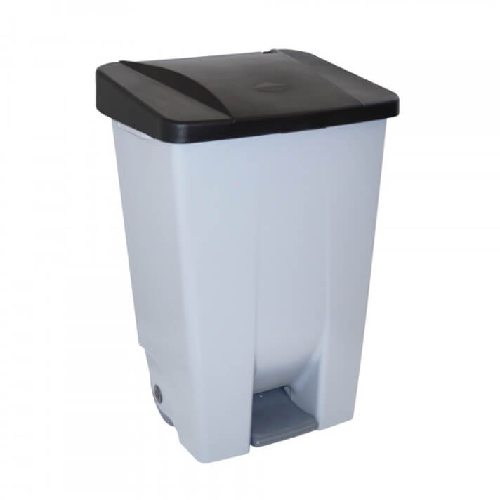 [624.011.11] CONTENEDOR CAPACIDAD 80L CON PEDAL CUERPO GRIS Y TAPA NEGRA